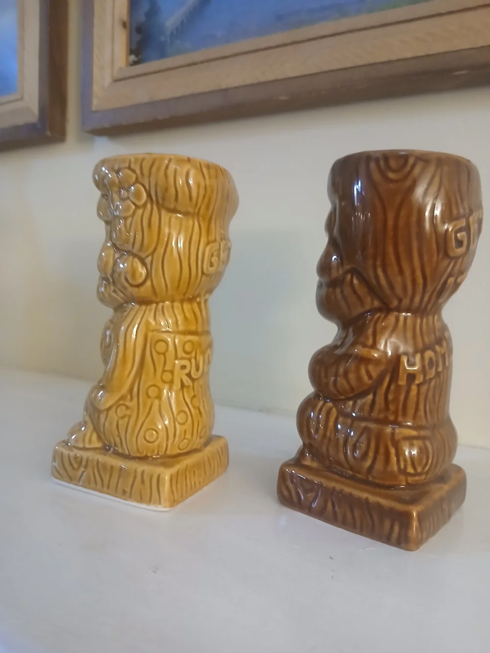 Suavecito Ceramic Tiki Mugs – Yellow and Brown Set